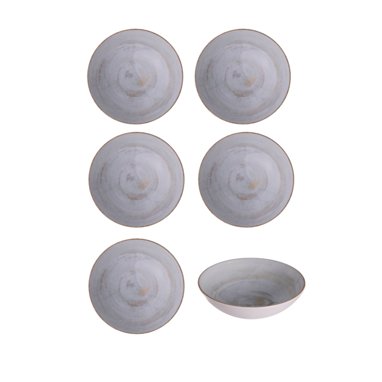 Hazel & Bos Hazel & Bos Juntos Madera soepkom, 17,5cm, set van 6