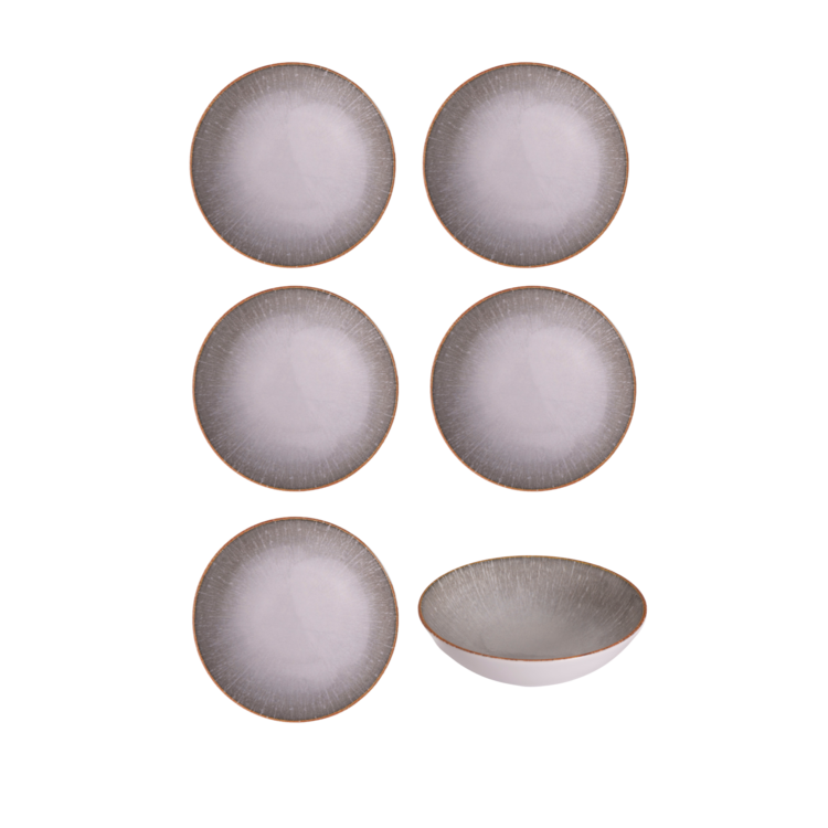 Hazel & Bos Hazel & Bos Juntos Grietas soepkom, 17,5cm, set van 6