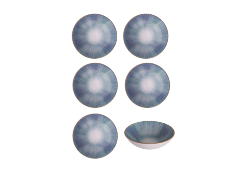 Hazel & Bos Juntos Esmeralda soepkom, 17,5cm, set van 6