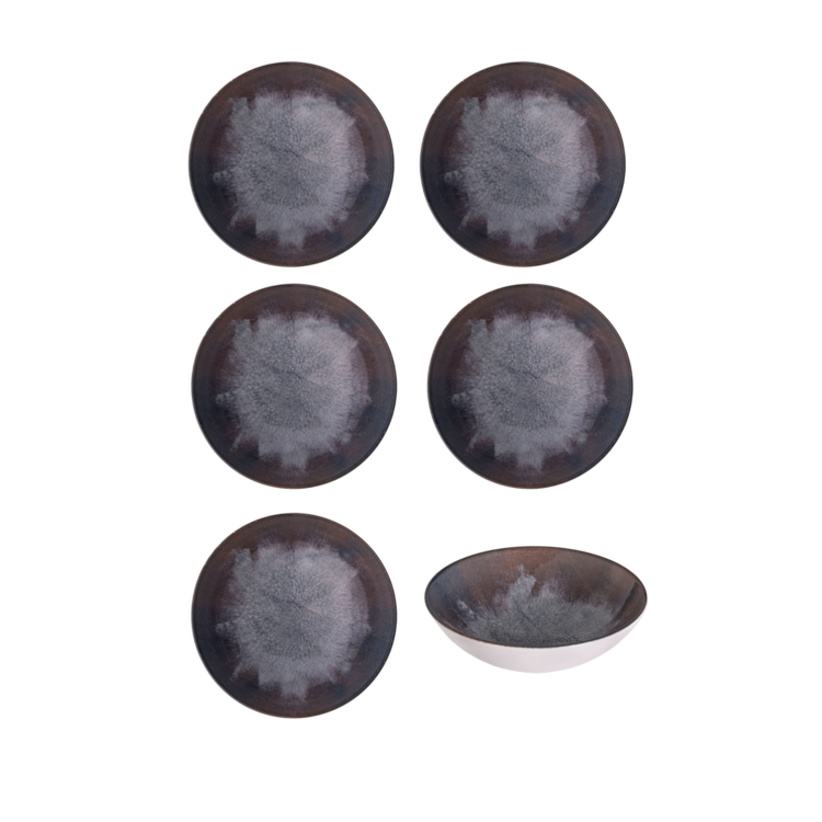 Hazel & Bos Hazel & Bos Juntos Concreto soepkom, 17,5cm, set van 6