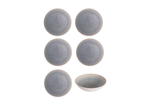 Hazel & Bos Juntos Granulado pastel soepkom, 17,5cm, set van 6