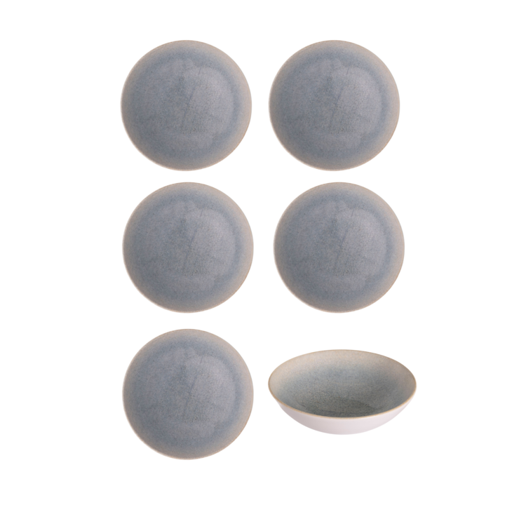 Hazel & Bos Hazel & Bos Juntos Granulado pastel soepkom, 17,5cm, set van 6