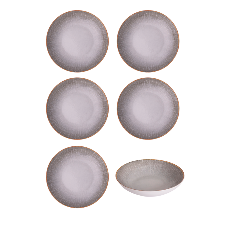 Hazel & Bos Hazel & Bos Juntos Grietas diep bord, 22cm, set van 6