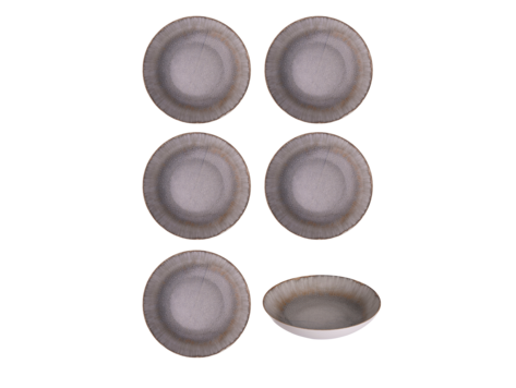 Hazel & Bos Juntos Blanco Artico diep bord, 22cm, set van 6