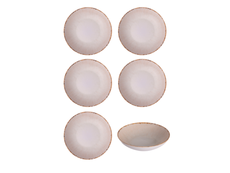 Hazel & Bos Juntos Artesanal diep bord, 22cm, set van 6