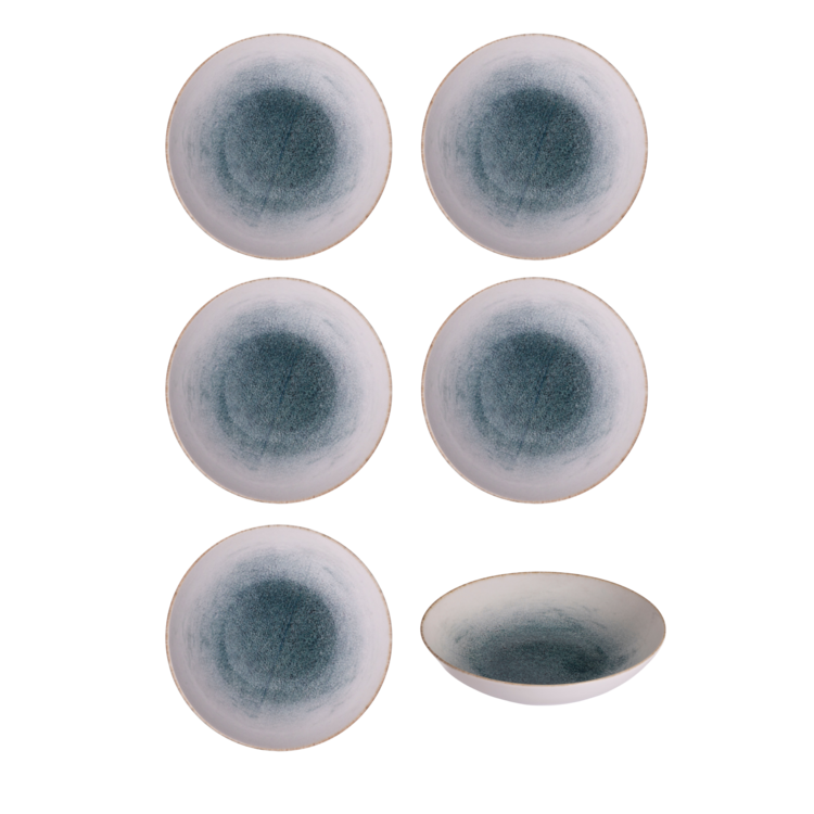 Hazel & Bos Hazel & Bos Juntos Reactivo diep bord, 22cm, set van 6