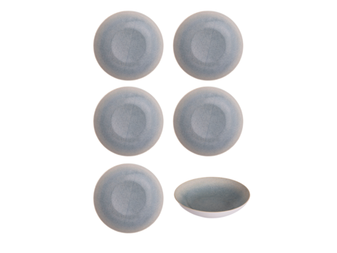 Hazel & Bos Juntos Granulado pastel diep bord, 22cm, set van 6