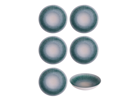 Hazel & Bos Juntos Azul diep bord, 22cm, set van 6