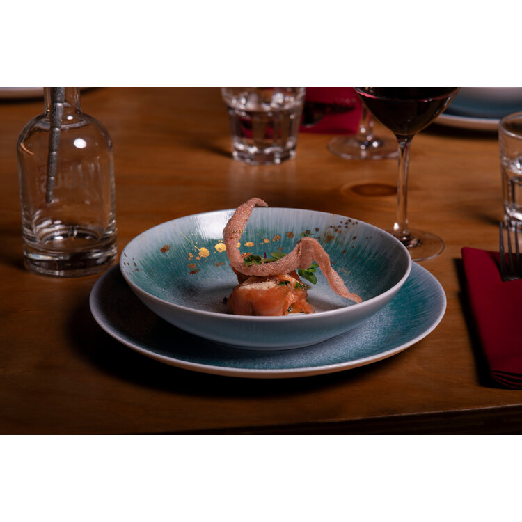 Hazel & Bos Hazel & Bos Juntos Azul diep bord, 22cm, set van 6