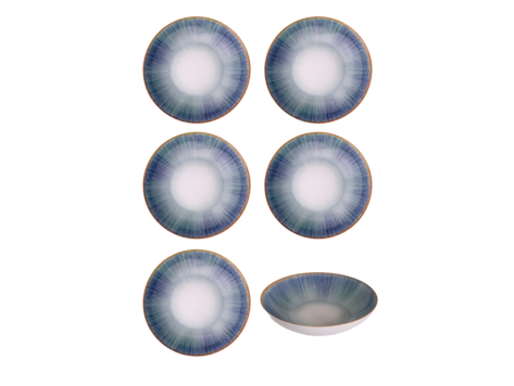 Hazel & Bos Juntos Esmeralda diep bord, 22cm, set van 6