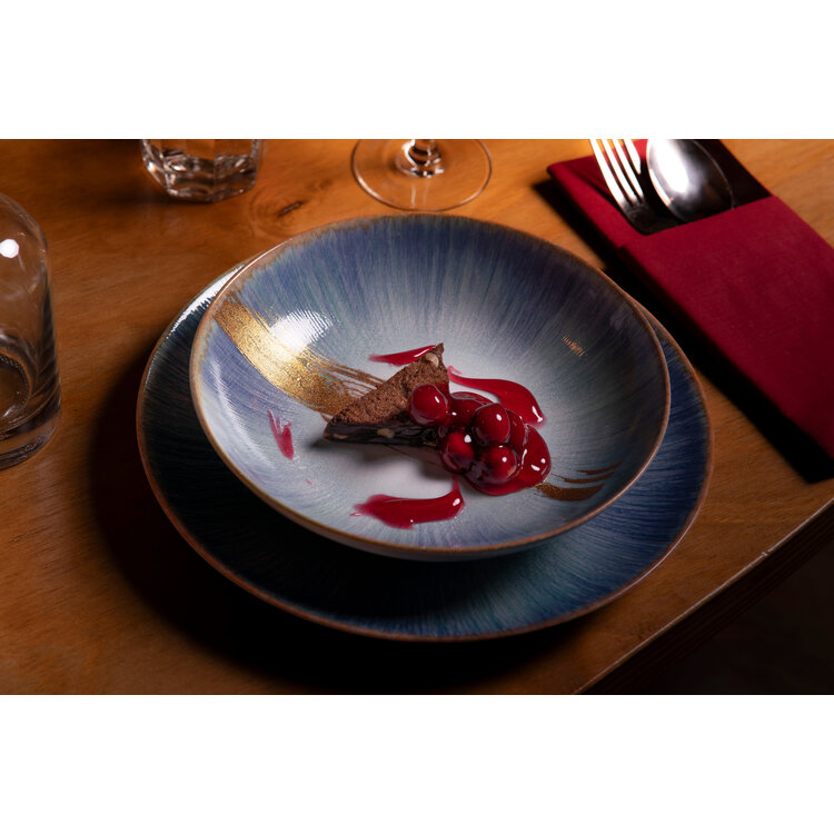 Hazel & Bos Hazel & Bos Juntos Esmeralda diep bord, 22cm, set van 6