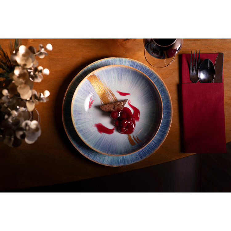 Hazel & Bos Hazel & Bos Juntos Esmeralda diep bord, 22cm, set van 6