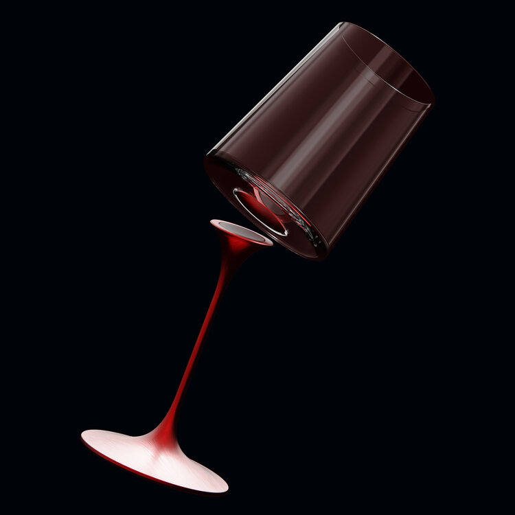 Trebonn Trebonn SplitGlass Longdrinkglas / Champagneflute 320ml, set van 2, rood