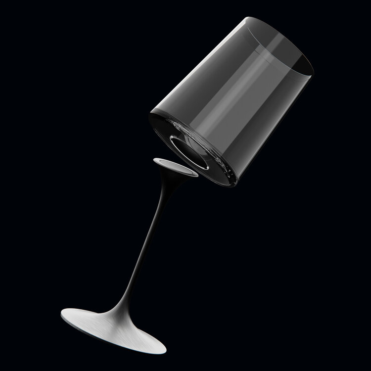 Trebonn Trebonn SplitGlass Tumbler / Wittewijnglas 280ml, set van 2, zwart