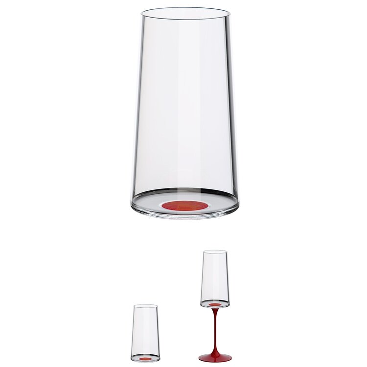 Trebonn Trebonn SplitGlass Longdrinkglas / Champagneflute 320ml, set van 2, rood