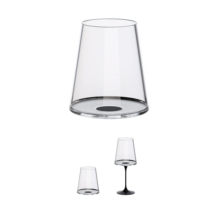 Trebonn Trebonn SplitGlass Tumbler / Rodewijnglas 450ml, set van 2, zwart