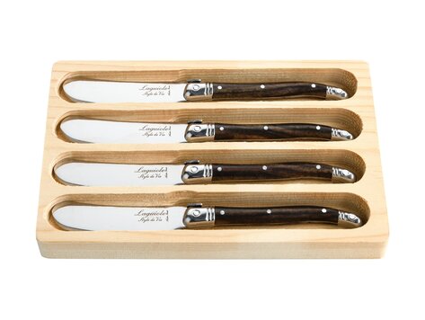 Laguiole Style de Vie Premium Line botermessenset 4-delig Dark Wood