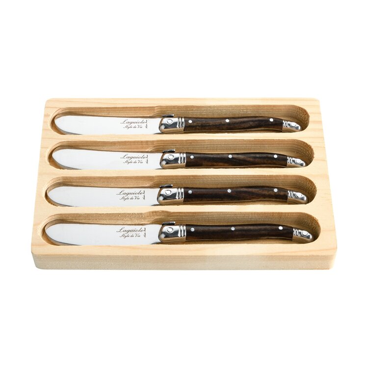 Laguiole Style de Vie Laguiole Style de Vie Premium Line botermessenset 4-delig Dark Wood