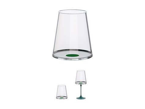 Trebonn SplitGlass Tumbler / Rodewijnglas 450ml, set van 2, groen