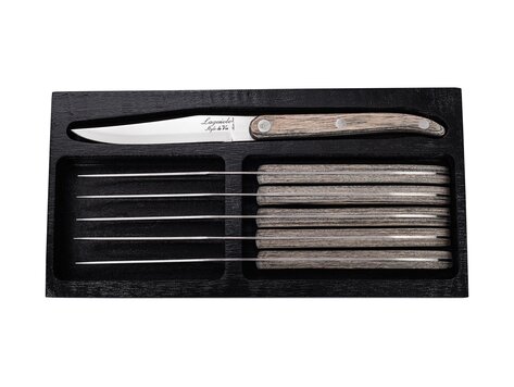 Laguiole Style de Vie Innovation Line steakmessenset 6-delig glad pakkahout
