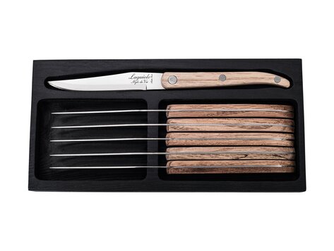 Laguiole Style de Vie Innovation Line steakmessenset 6-delig glad eikenhout