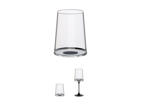 Trebonn SplitGlass Tumbler / Wittewijnglas 280ml, set van 2, zwart