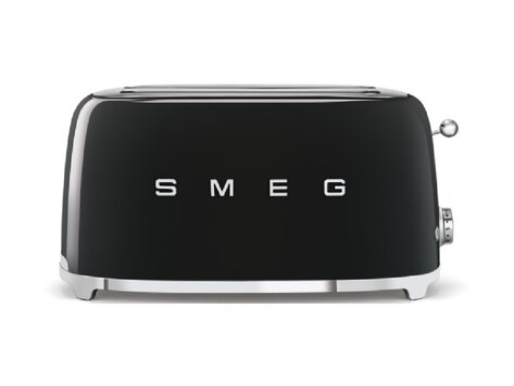 SMEG Broodrooster, 2x4 zwart, TSF02BLEU