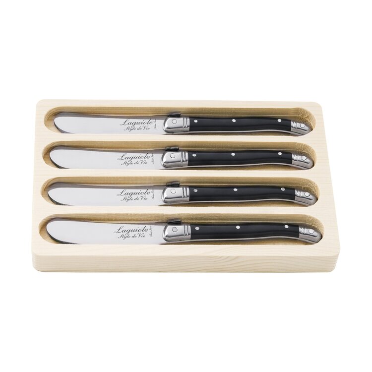 Laguiole Style de Vie Laguiole Style de Vie Premium Line botermessenset 4-delig zwart