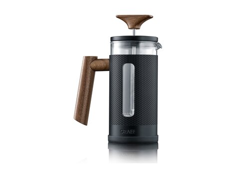 Graef Cafetière 350ml, metalen body, houten greep en knop