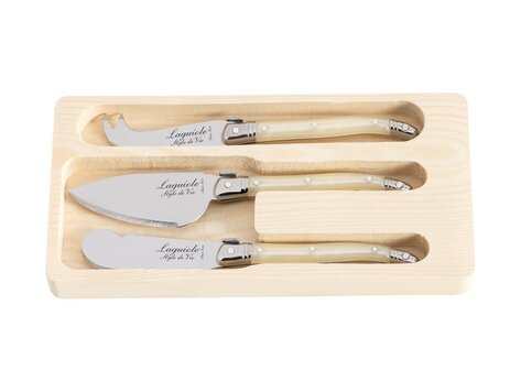 Laguiole Style de Vie Premium Line kaasmessenset 3-delig parelmoer