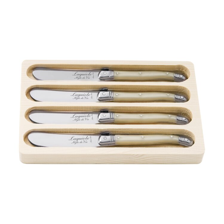 Laguiole Style de Vie Laguiole Style de Vie Premium Line botermessenset 4-delig parelmoer