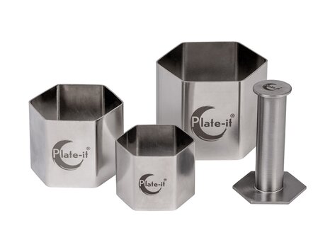 Plate-it Garneerringen Hexagon 4-delige set