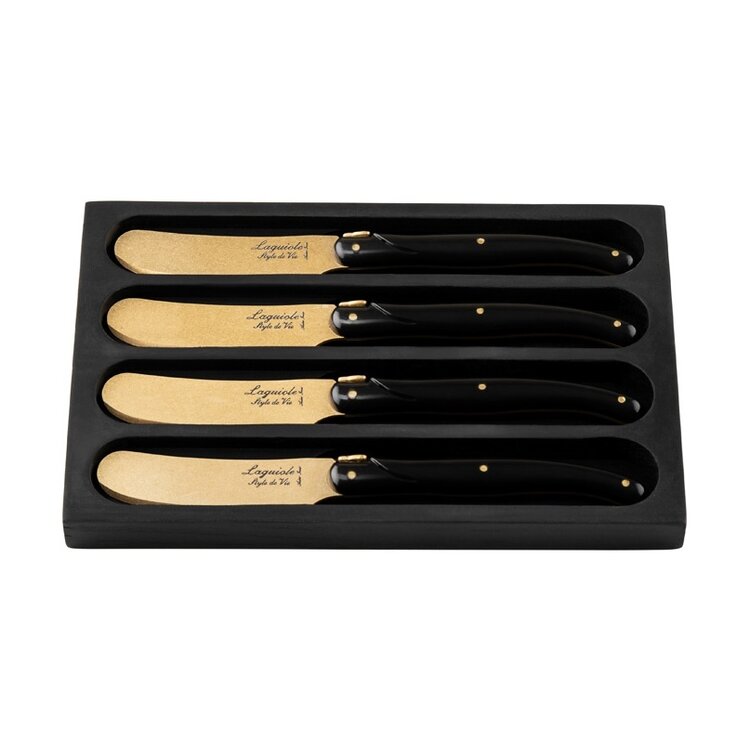 Laguiole Style de Vie Laguiole Style de Vie Prestige Line botermessenset 4-delig goud