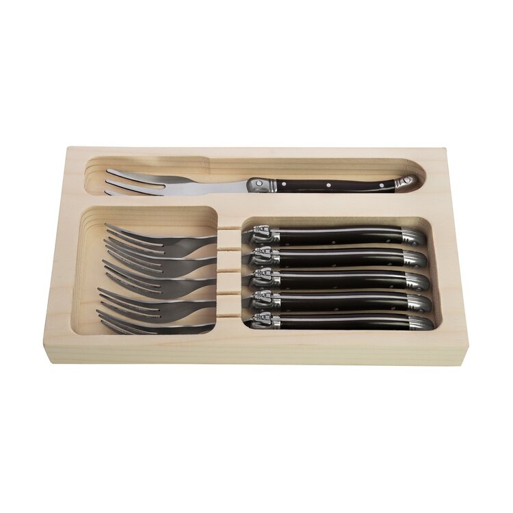 Laguiole Style de Vie Laguiole Style de Vie Premium Line taartvorken 6-delig zwart