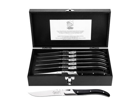 Laguiole Style de Vie Luxury Line Steakmessenset 6-delig zwart pakkahout
