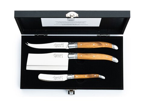 Laguiole Style de Vie Luxury Line Kaasmessenset olijfhout 3-delig