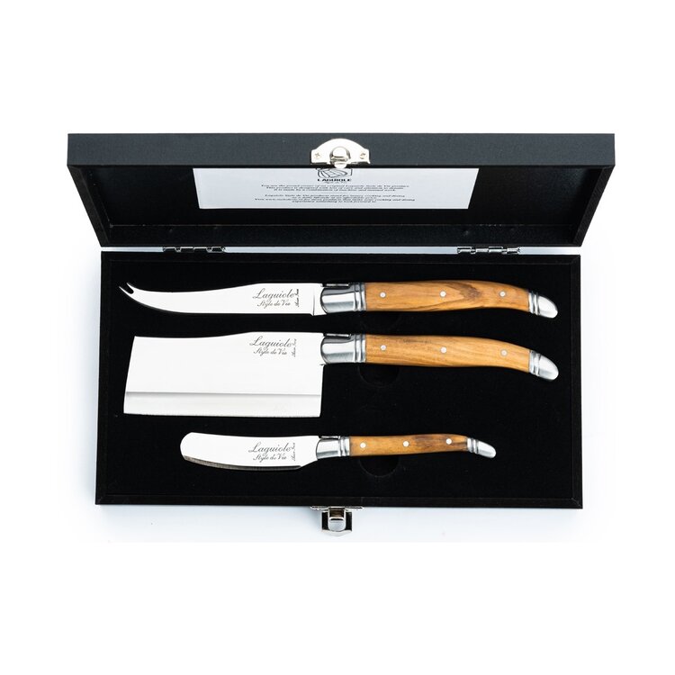 Laguiole Style de Vie Laguiole Style de Vie Luxury Line Kaasmessenset olijfhout 3-delig