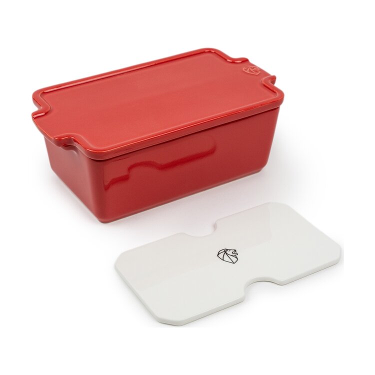 Peugeot Peugeot Appolia terrine 0,65 l, rood, met drukdeksel, keramiek