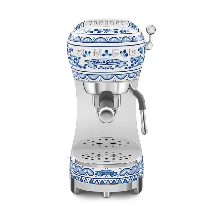 SMEG SMEG Dolce & Gabbana Espressomachine ECF02DGBEU, Blu Mediterraneo