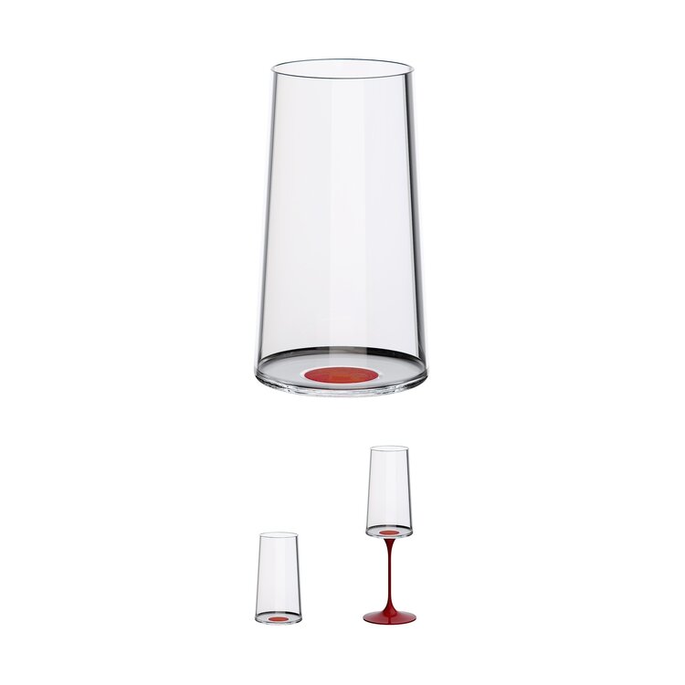 Trebonn Trebonn SplitGlass Longdrinkglas / Champagneflute 320ml, set van 2, rood