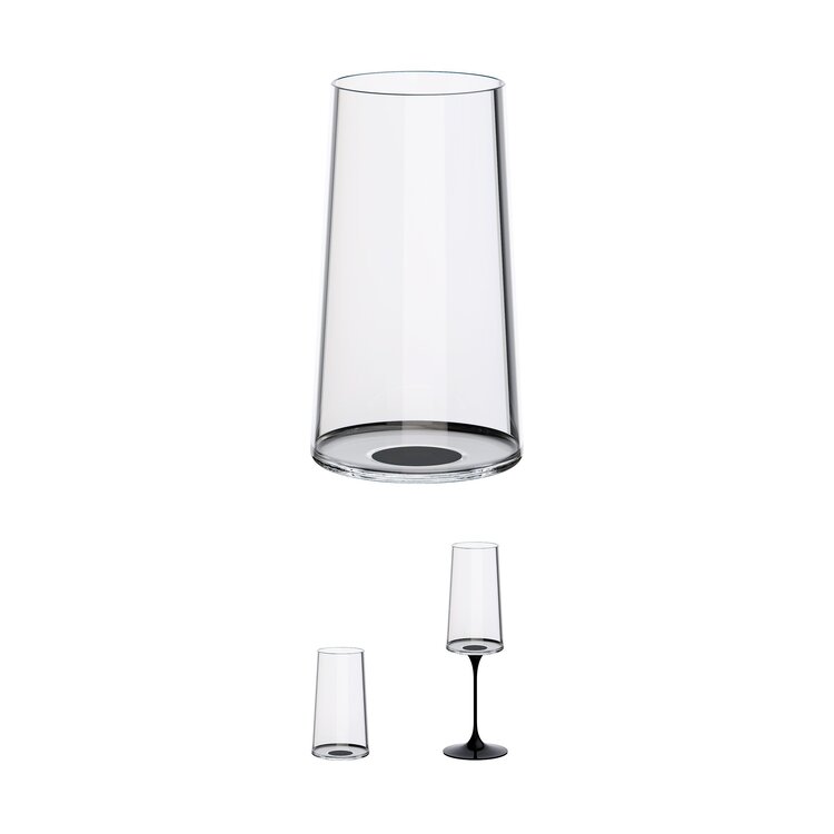 Trebonn Trebonn SplitGlass Longdrinkglas / Champagneflute 320ml, set van 2, zwart