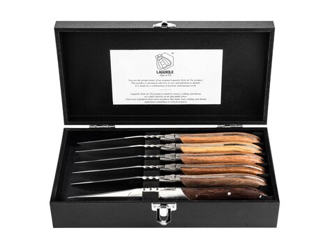 Laguiole Style de Vie Luxury Line Steakmessenset 6-delig gemengd hout