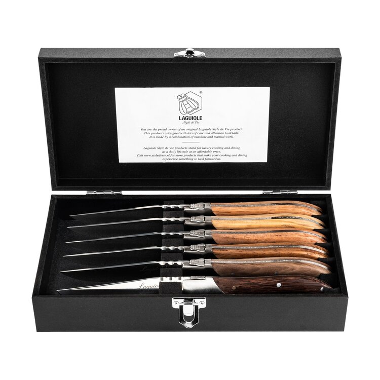Laguiole Style de Vie Laguiole Style de Vie Luxury Line Steakmessenset 6-delig gemengd hout
