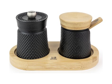 Peugeot Bali Fonte peper- en zoutstel 8 cm, zwart/hout