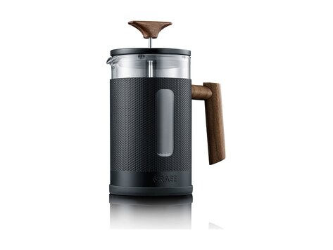 Graef Cafetière 800ml, metalen body, houten greep en knop