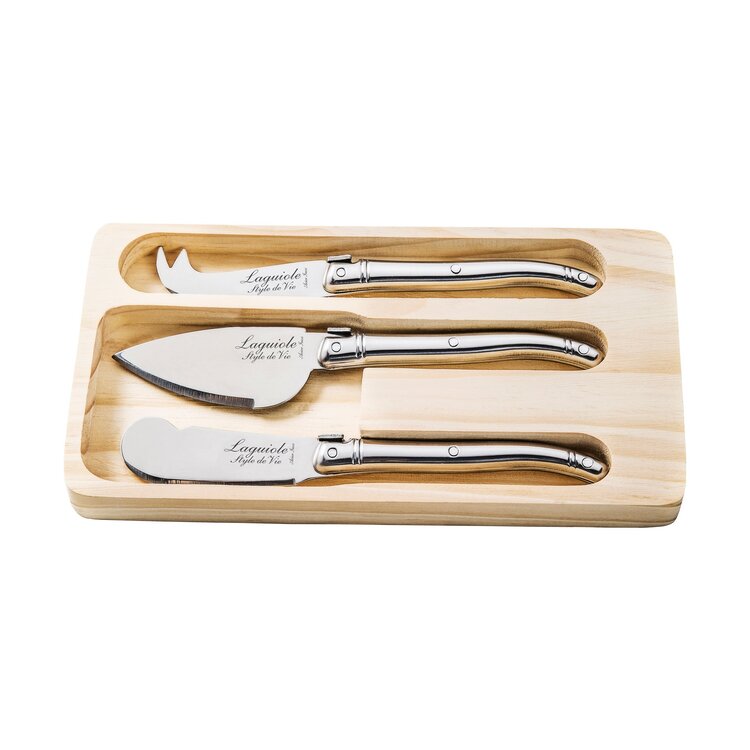 Laguiole Style de Vie Laguiole Style de Vie Premium Line kaasmessenset 3-delig rvs