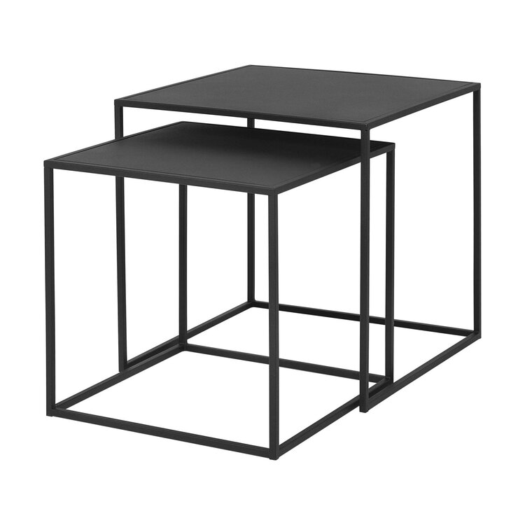 Blomus Set van 2 bijzettafels FERA, zwart