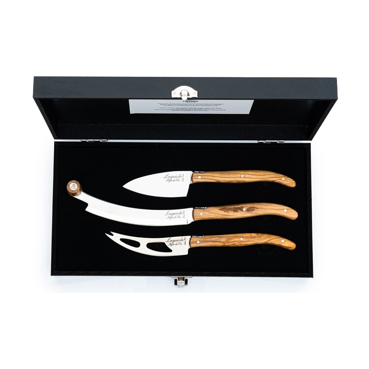 Laguiole Style de Vie Laguiole Style de Vie Luxury Line Kaasmessenset olijfhout 3-delig V2
