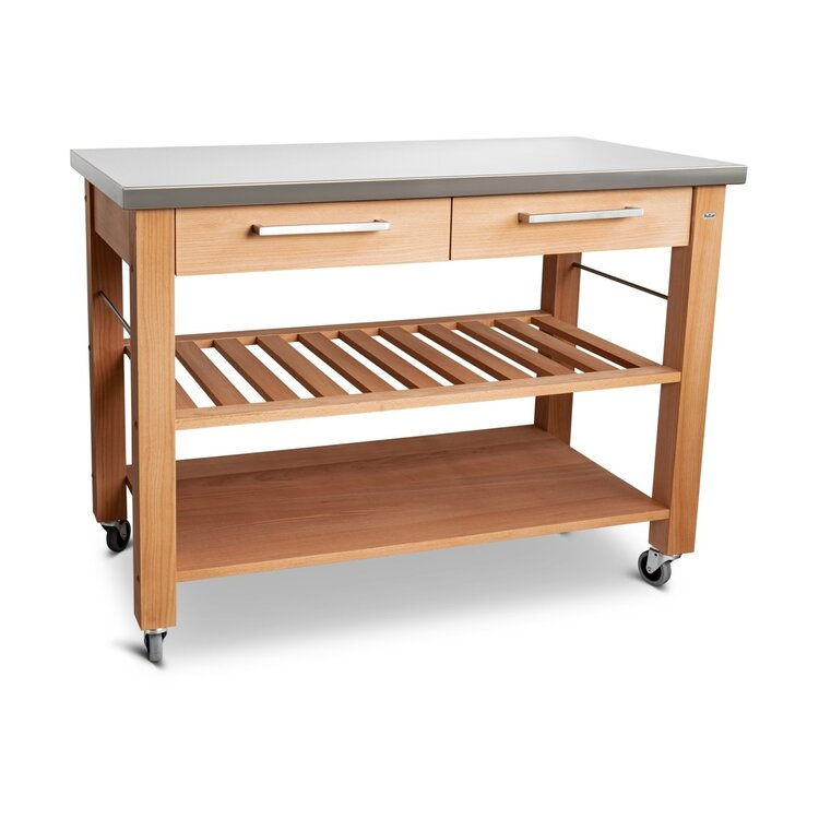 Butler Butler keukentrolley M-1200, beukenhout, roestvrijstalen blad