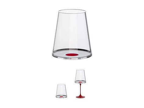 Trebonn SplitGlass Tumbler / Rodewijnglas 450ml, set van 2, rood